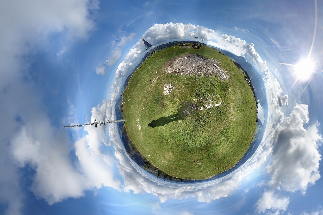 A 360° equirectangular panorama, the kind of imagery a single drive captures.